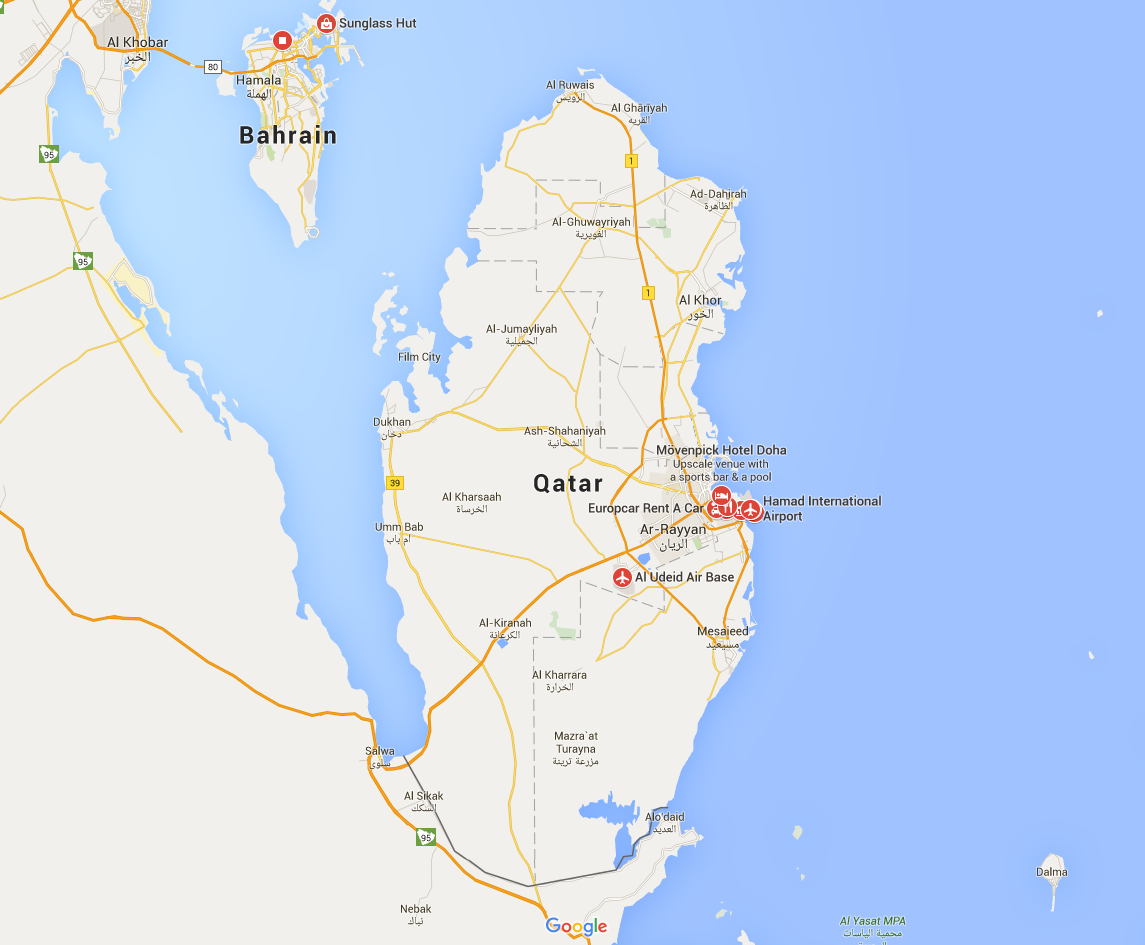 QATAR AIRPORTS MAP
